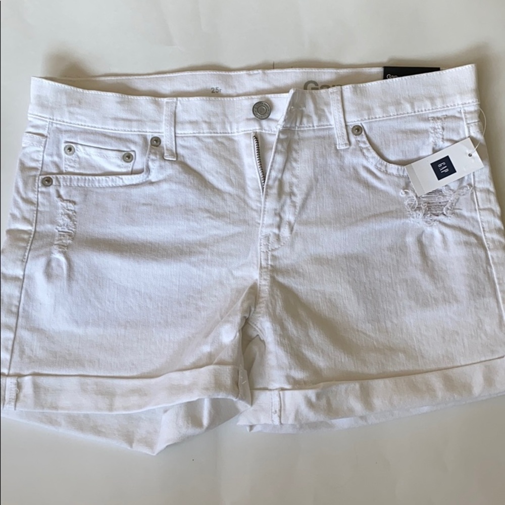 GAP white denim shorts